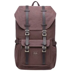 KAUKKO Retro Canvas Backpack for city trips, E5-1 ( Coffee / 22L )