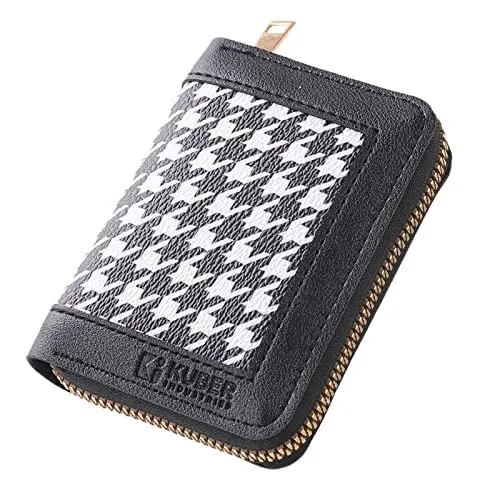 Kuber Industries Card Holder Wallet for Men Women|Debit Credit Card Holder|Wallet for Id, Visiting Card, Buisness Card|Zipper Closure Wallet|White (Pack of 5)