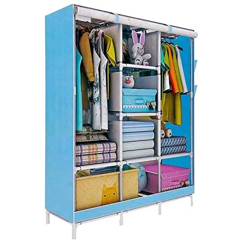 Kuber Industries India Gate Cloth Foldable Wardrobe Rack