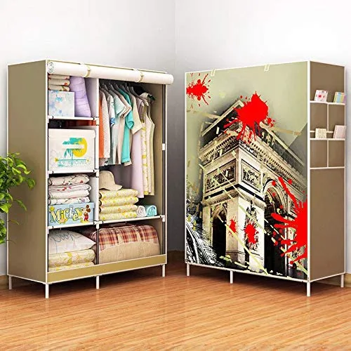 Kuber Industries India Gate Cloth Foldable Wardrobe Rack