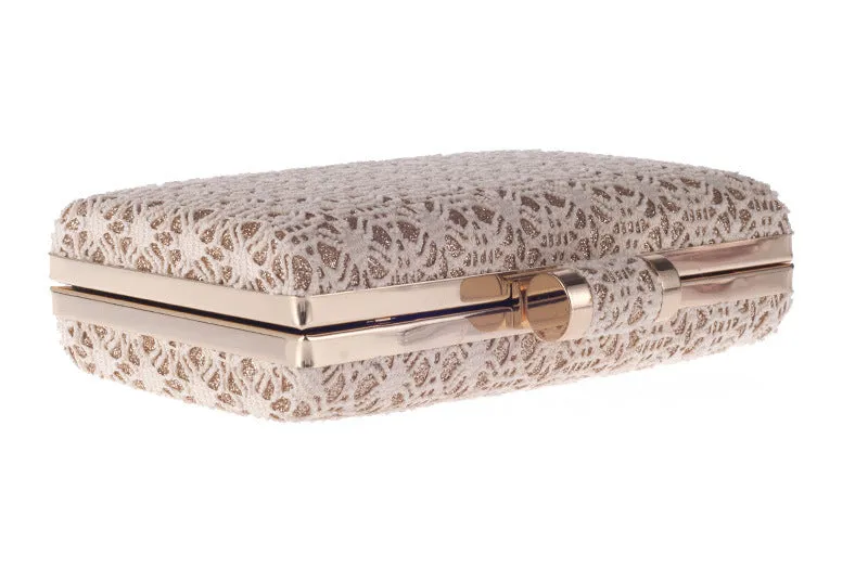 Lace & Metal Clutch Bag