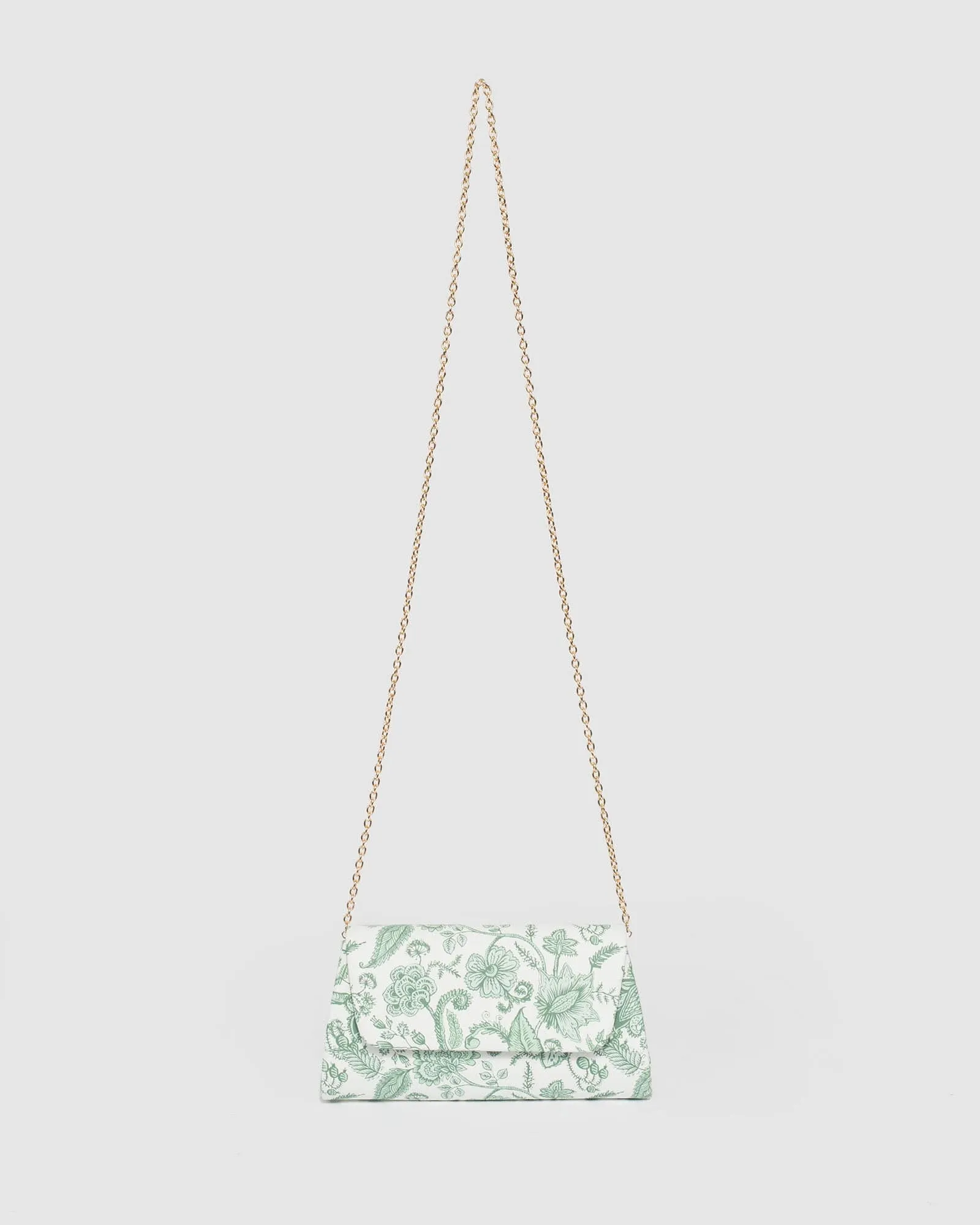 Leaha Botanica Print Evening Clutch Bag