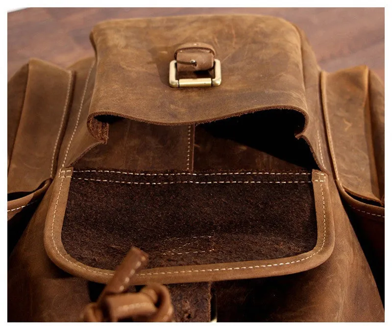 Leather Hiking Backpack