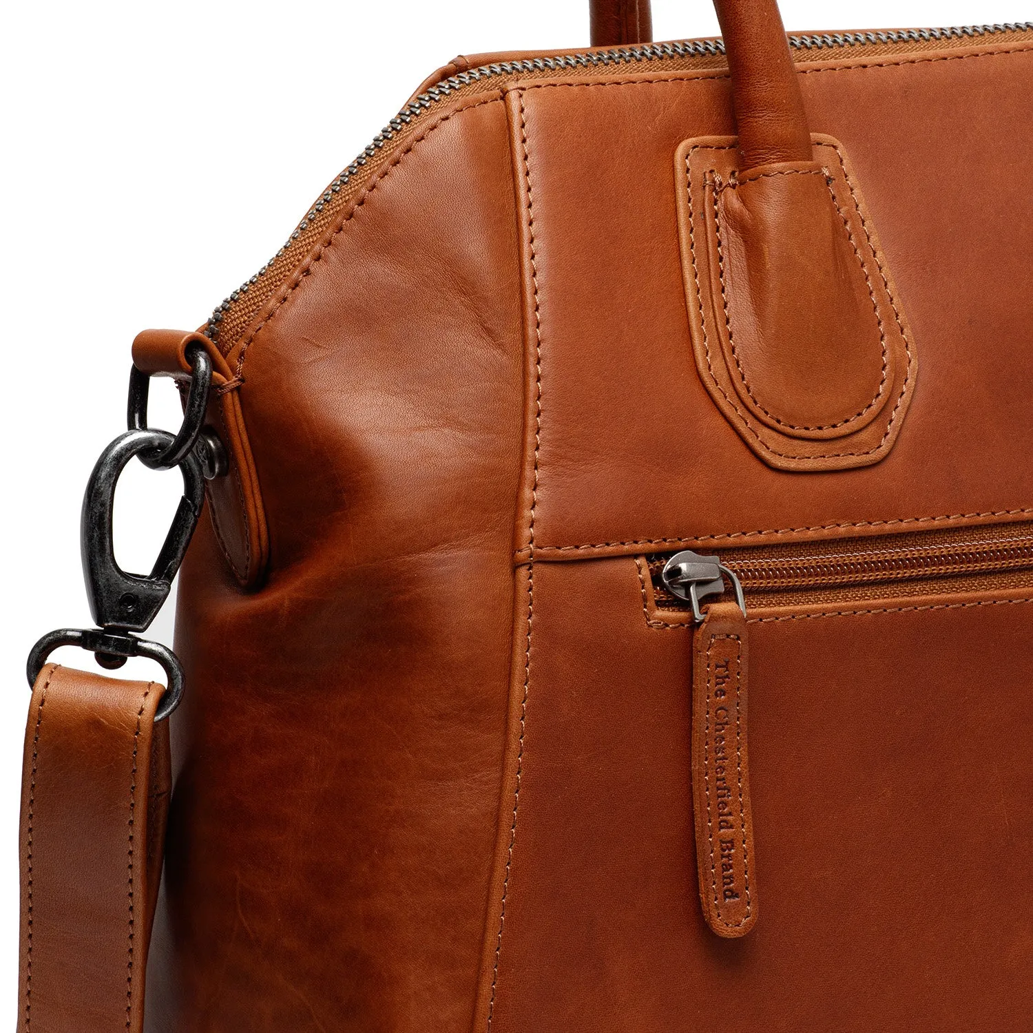 Leather Shoulder Bag Cognac Marsala