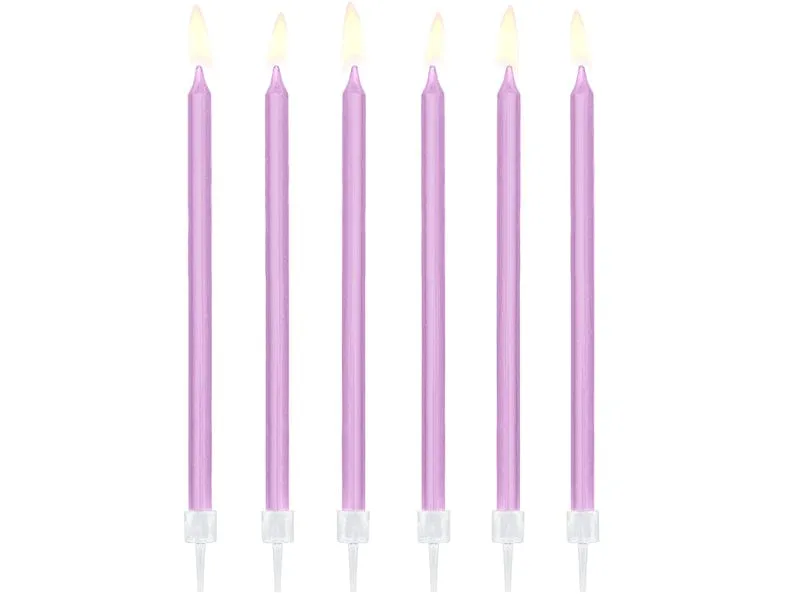 Lilac Tall Candles x 12