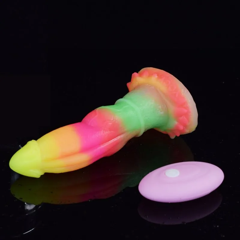 Lizard Vibe Rainbow Dildo GID (colors may vary)