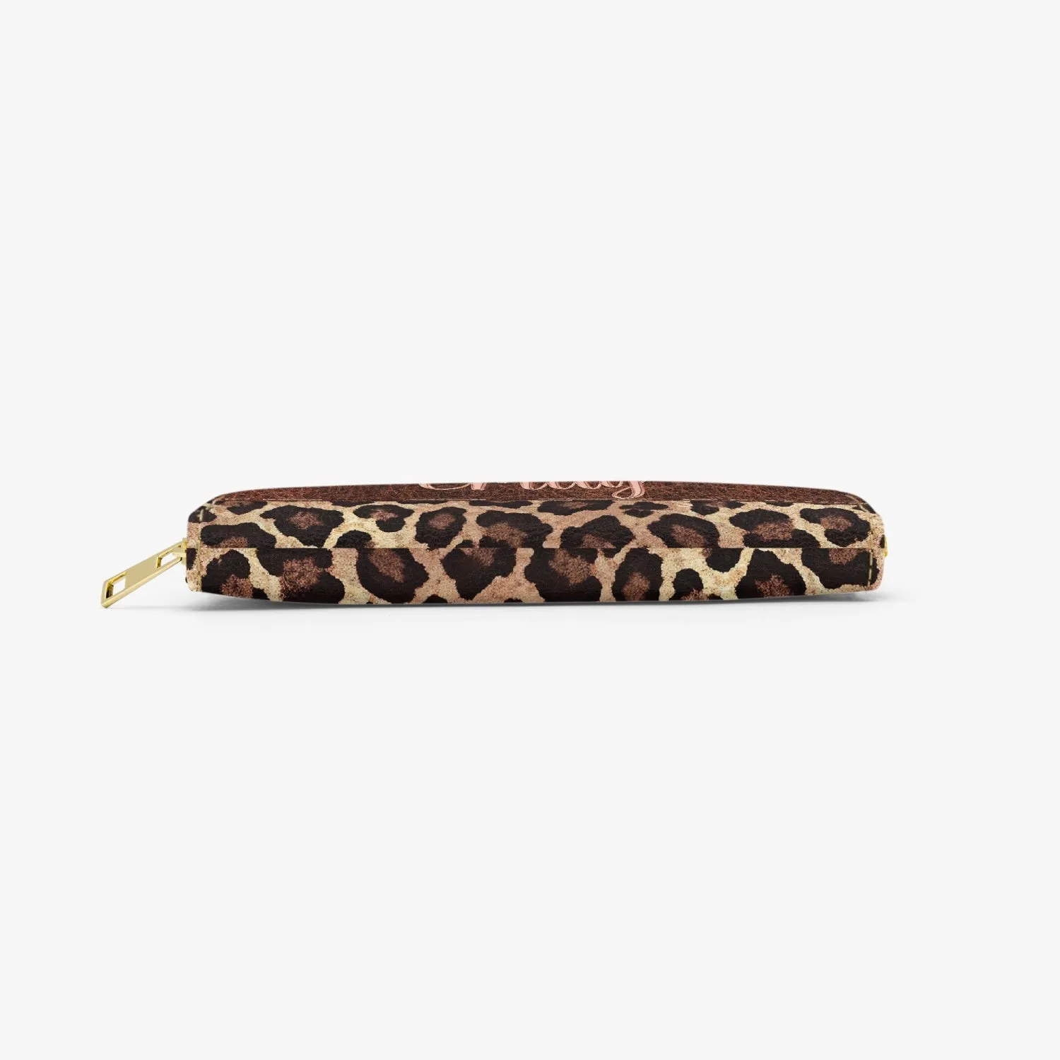 Long Type Zipper Purse - Leopard Print - Personalised