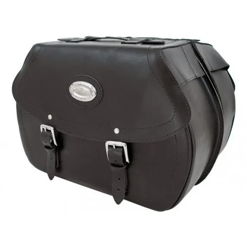 Longride Leather Saddlebags Black - 42 Liters