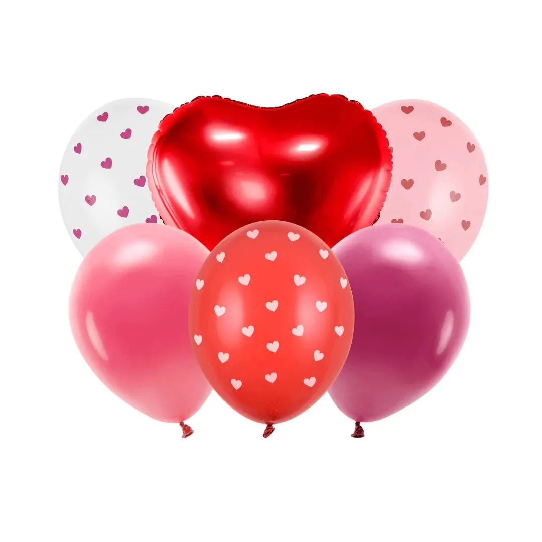 Love Heart Themed Balloon Bundle x 6