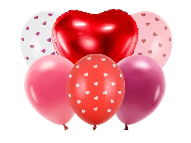 Love Heart Themed Balloon Bundle x 6