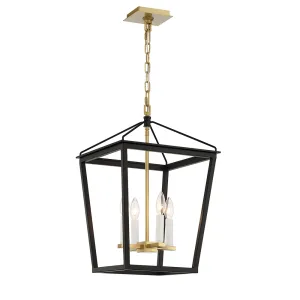 Lucent 4 Light Lantern - Medium - Black & Aged Brass