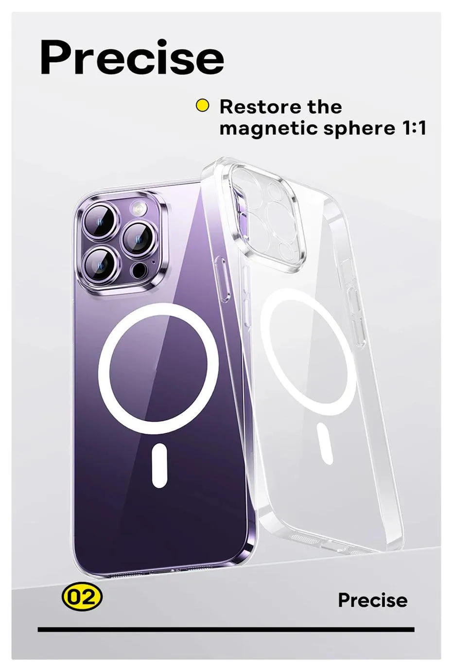 Lucent Magnetic Clear Hard Case for iPhone - Slim, Durable & MagSafe Compatible