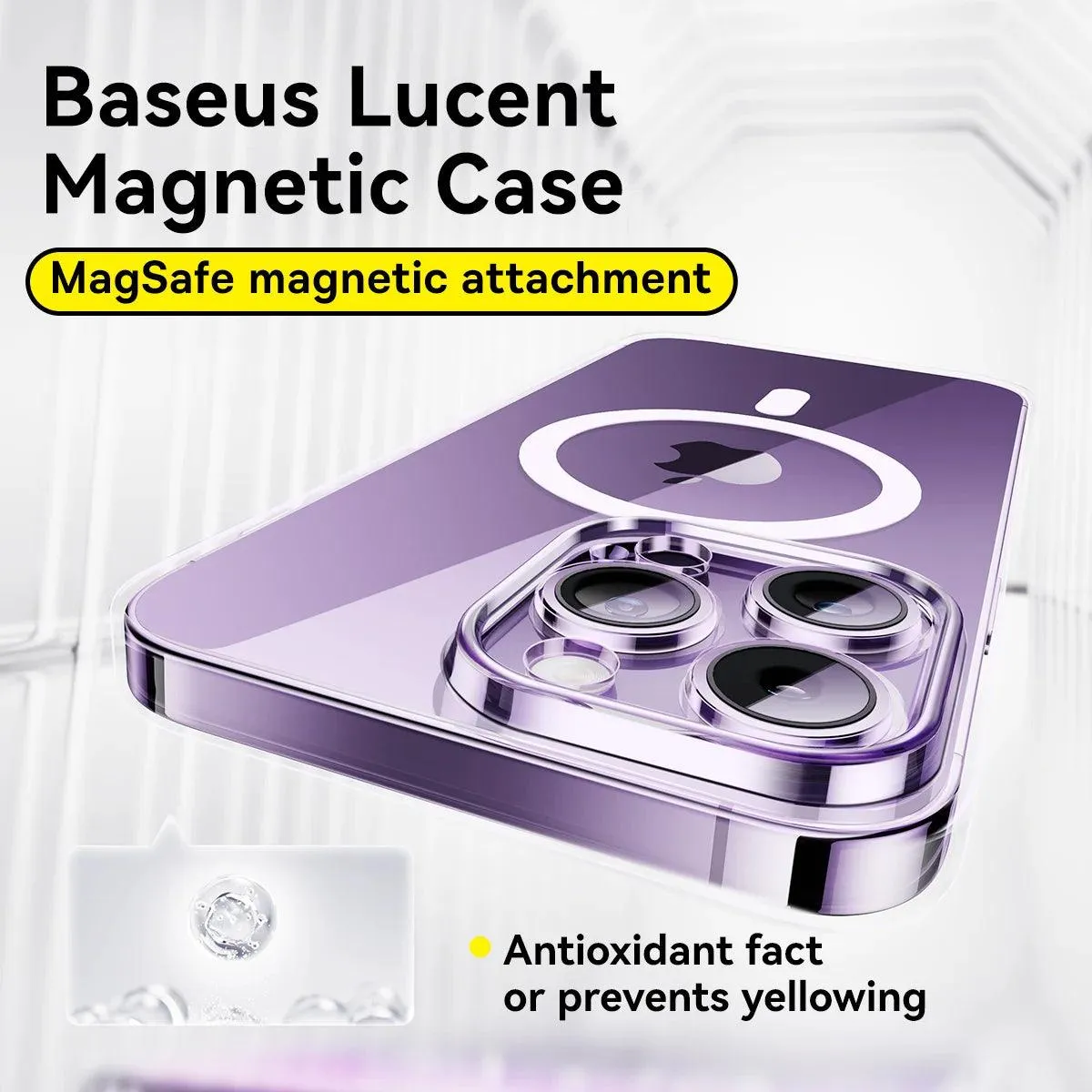 Lucent Magnetic Clear Hard Case for iPhone - Slim, Durable & MagSafe Compatible