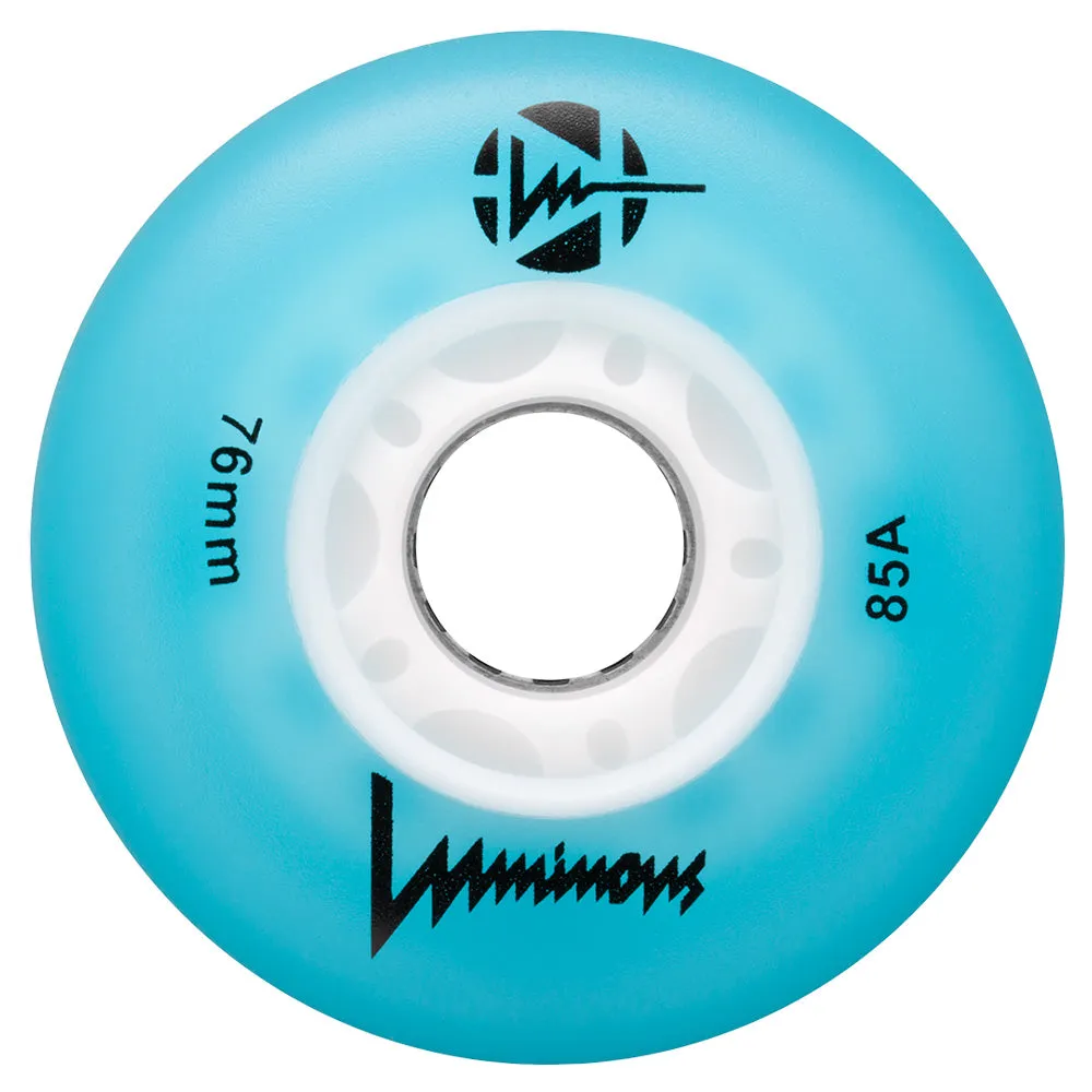 Luminous 76mm Light Up Inline Skate Wheels - 4 pack