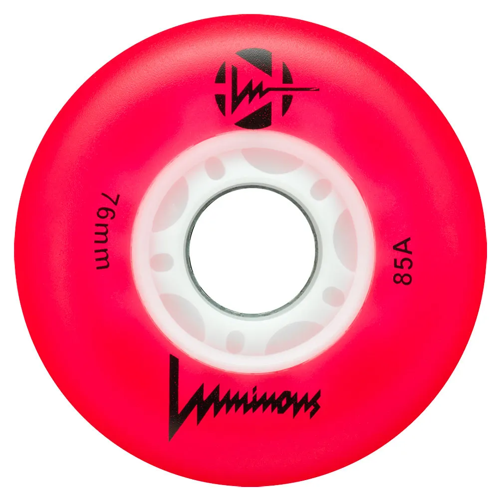 Luminous 76mm Light Up Inline Skate Wheels - 4 pack