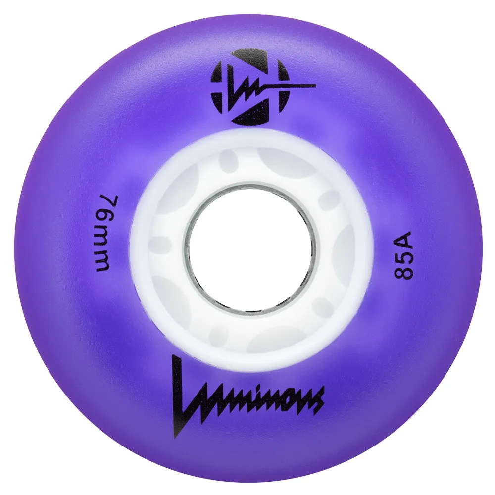 Luminous 76mm Light Up Inline Skate Wheels - 4 pack