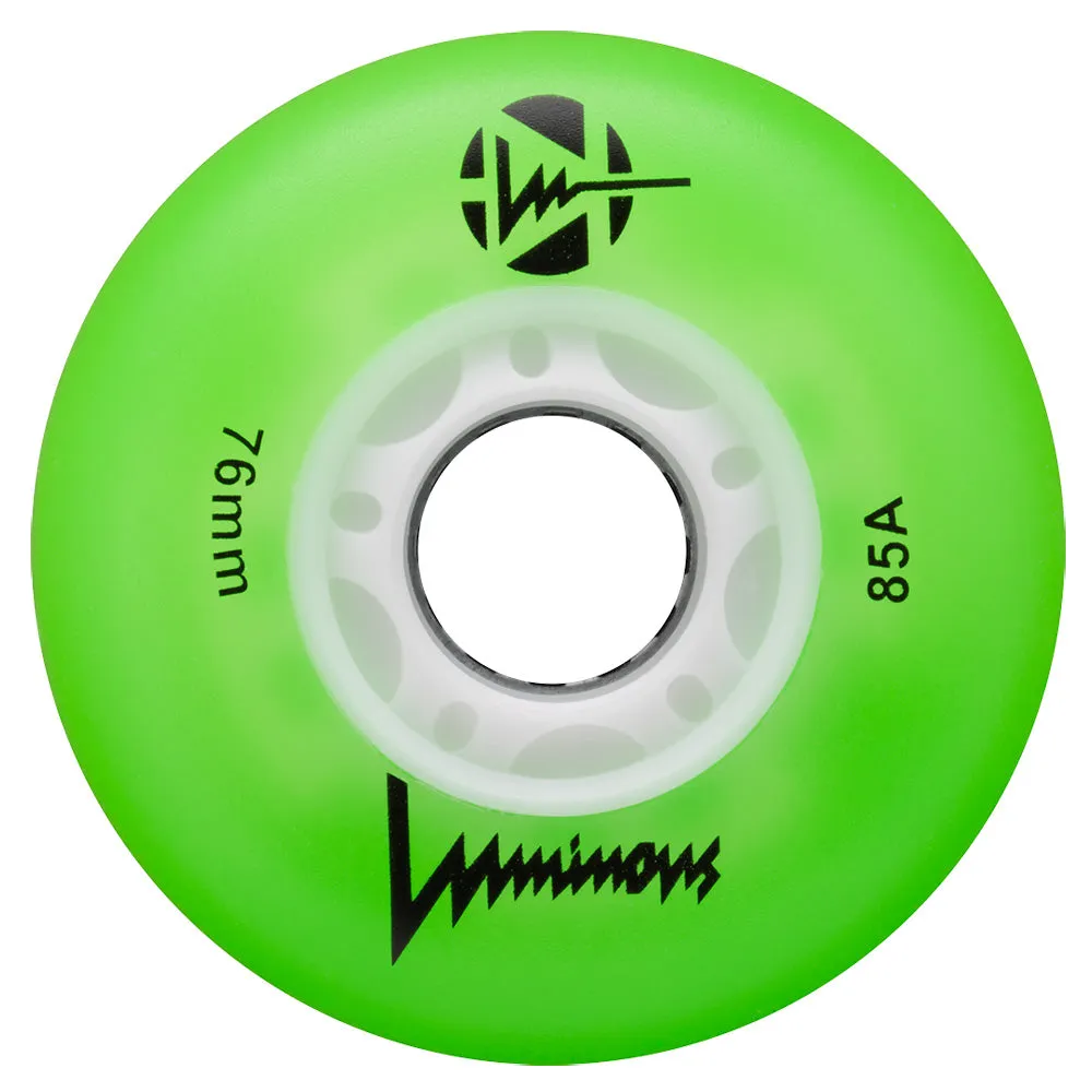 Luminous 76mm Light Up Inline Skate Wheels - 4 pack