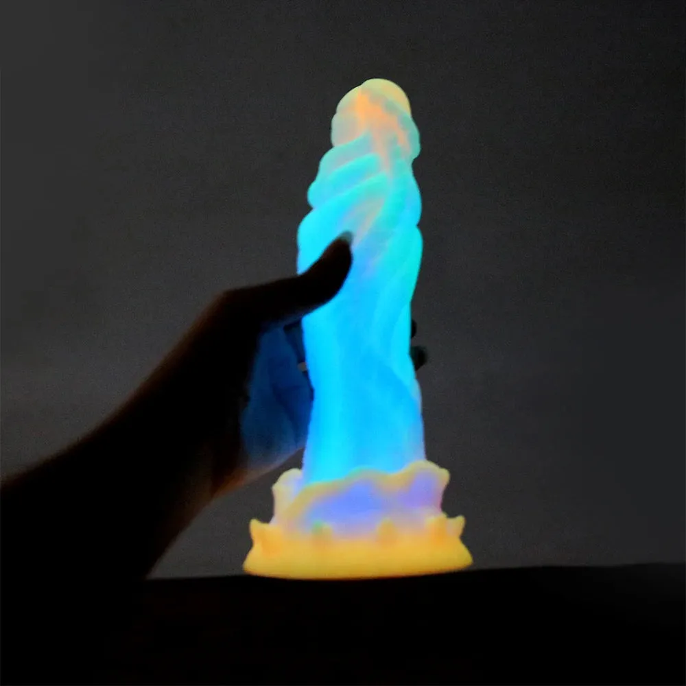 Luminous Dragon Dildo Butt Plug - Huge Monster Dildos Colourful Glowing Anal Sex Toy