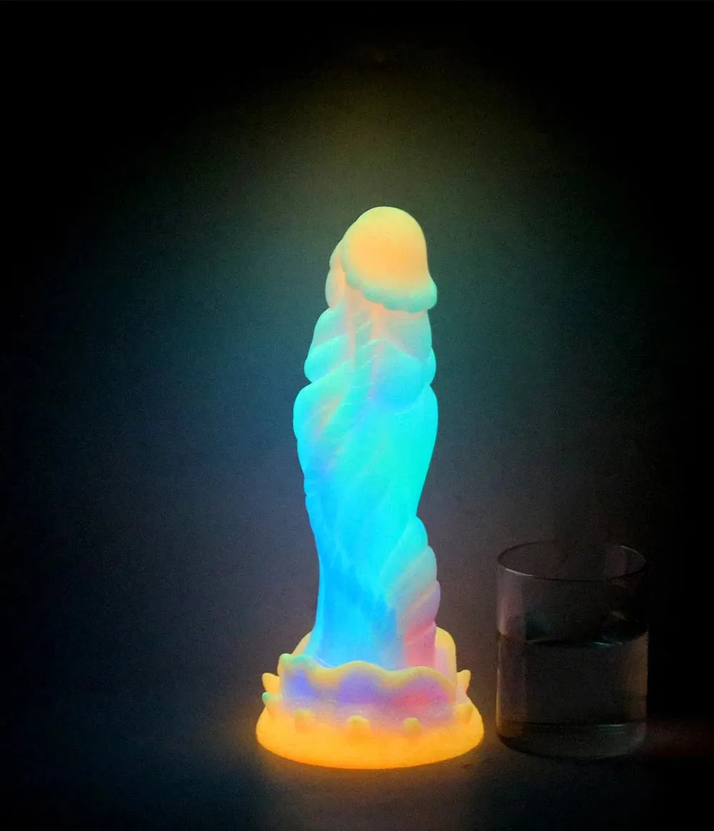 Luminous Dragon Dildo Butt Plug - Huge Monster Dildos Colourful Glowing Anal Sex Toy