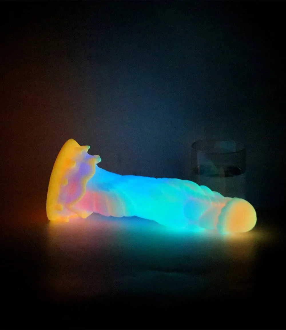 Luminous Dragon Dildo Butt Plug - Huge Monster Dildos Colourful Glowing Anal Sex Toy