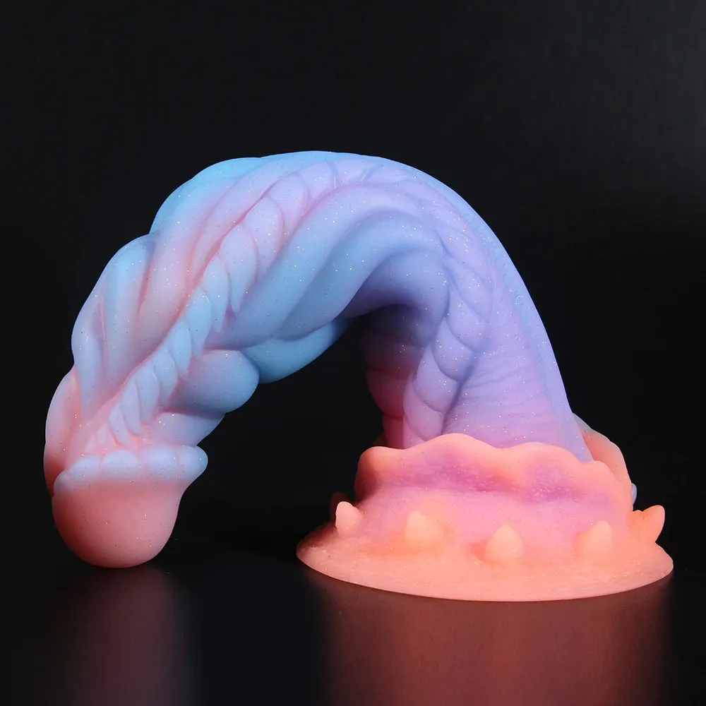 Luminous Dragon Dildo Butt Plug - Huge Monster Dildos Colourful Glowing Anal Sex Toy