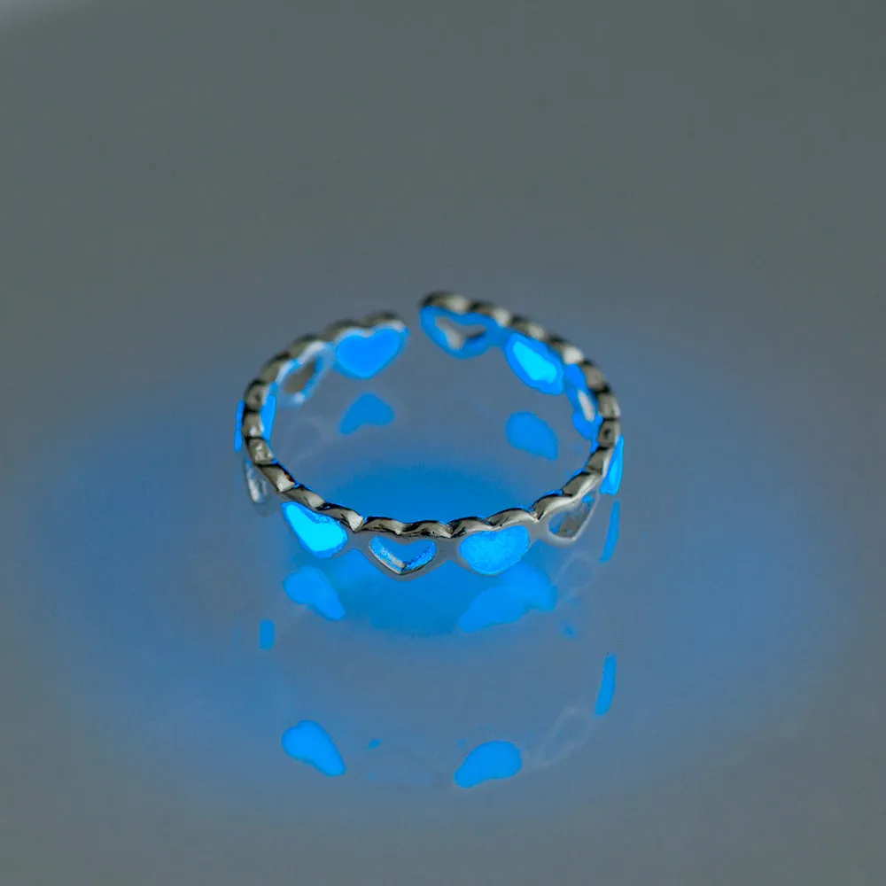 Luminous Heart Ring Adjustable Ring