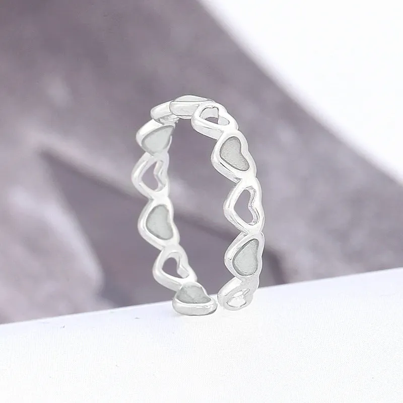 Luminous Heart Ring Adjustable Ring