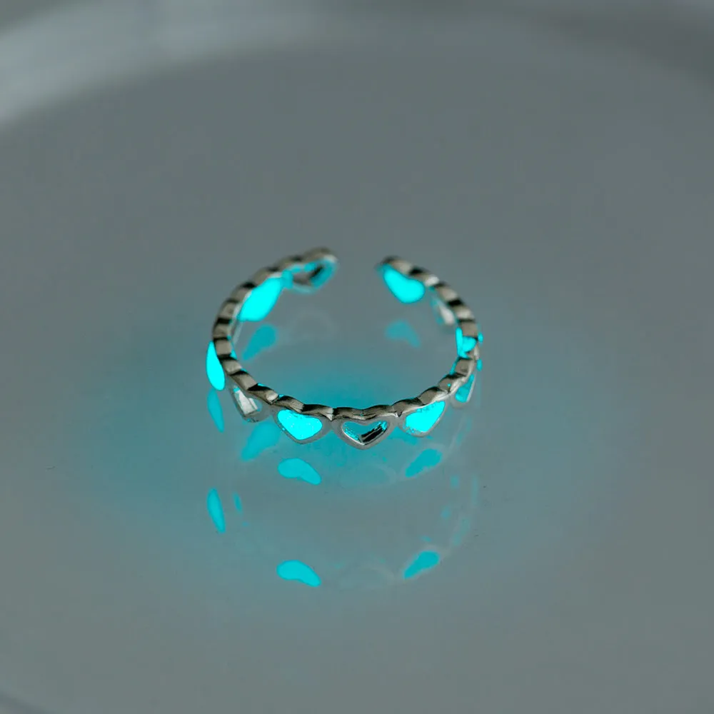 Luminous Heart Ring Adjustable Ring