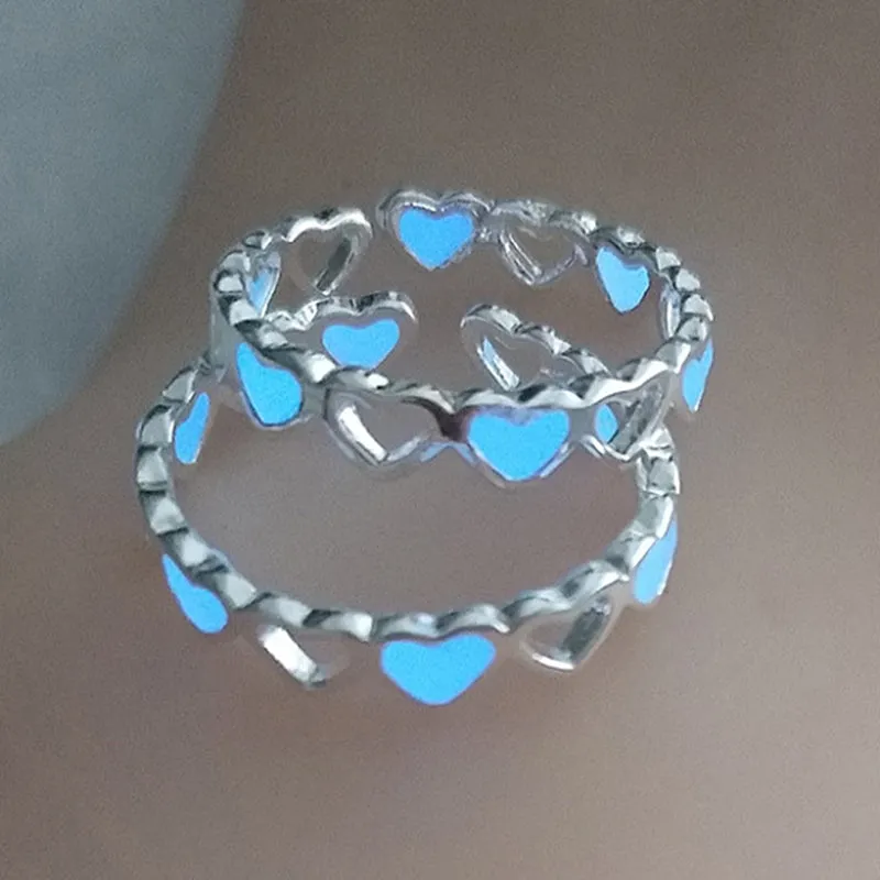 Luminous Heart Ring Adjustable Ring