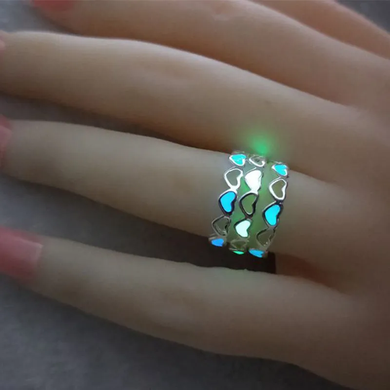 Luminous Heart Ring Adjustable Ring