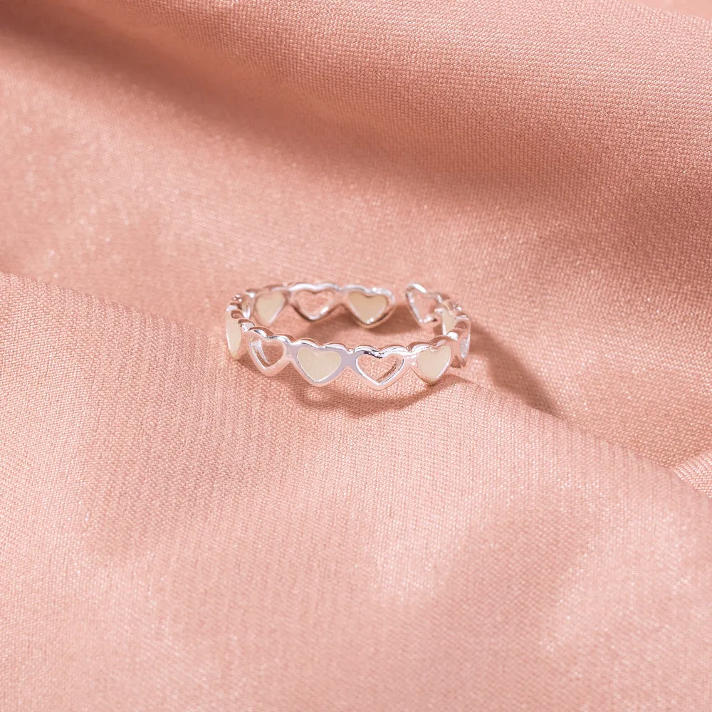 Luminous Heart Ring Adjustable Ring