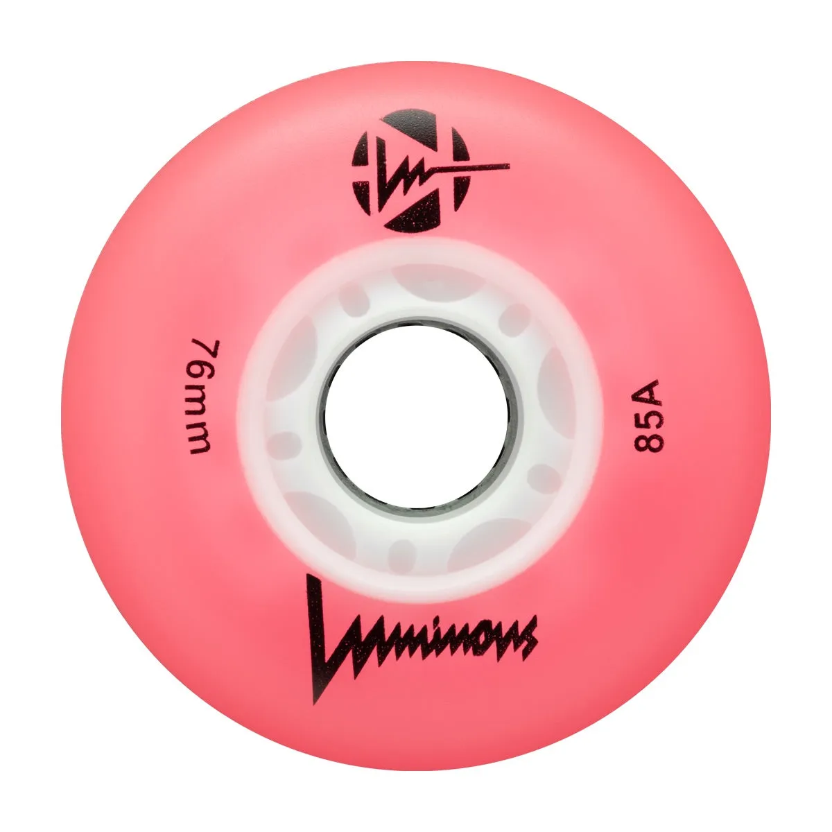 Luminous LED Inline Skate Wheels 76mm/85A - Pink - SOLD BY THE SINGLE WHEEL