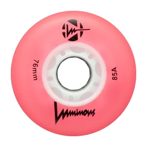 Luminous LED Inline Skate Wheels 76mm/85A - Pink - SOLD BY THE SINGLE WHEEL