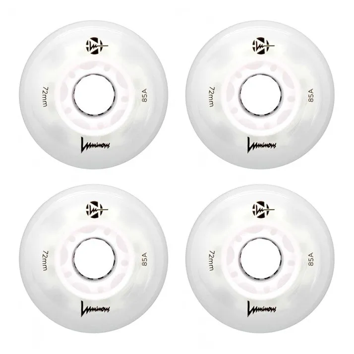 Luminous Light Up Glow LED Inline Wheels 72mm 85A - 4 Pack