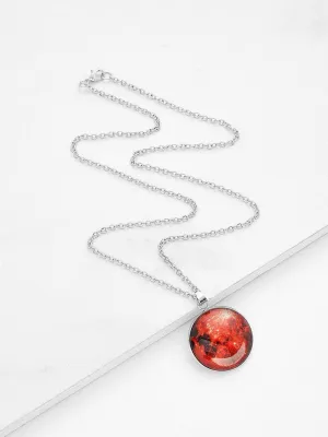 Luminous Round Pendant Link Necklace