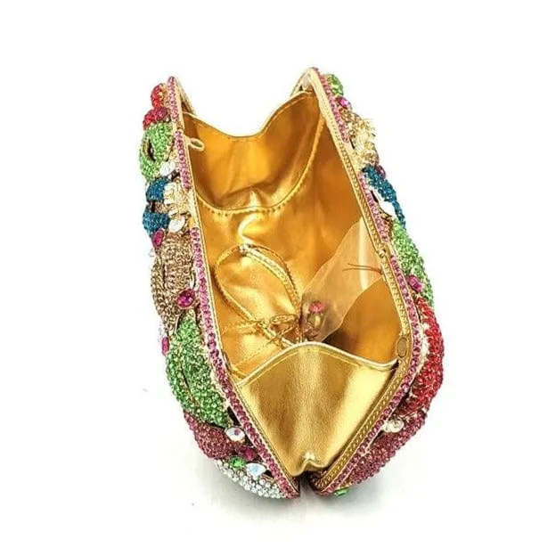 Luxury Crystal Hot Lip Colorful Clutch