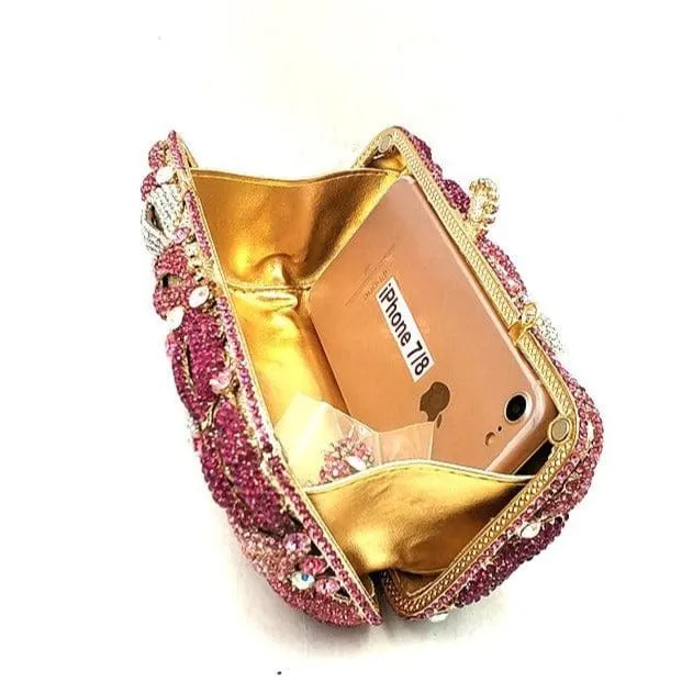 Luxury Crystal Hot Lip Colorful Clutch