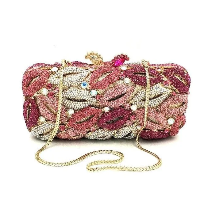 Luxury Crystal Hot Lip Colorful Clutch