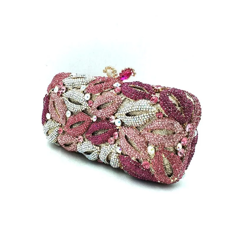 Luxury Crystal Hot Lip Colorful Clutch