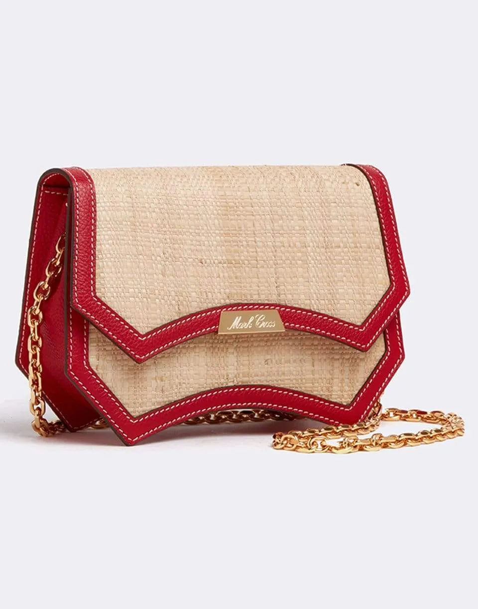 Madeline Evening Raffia and Leather Clutch