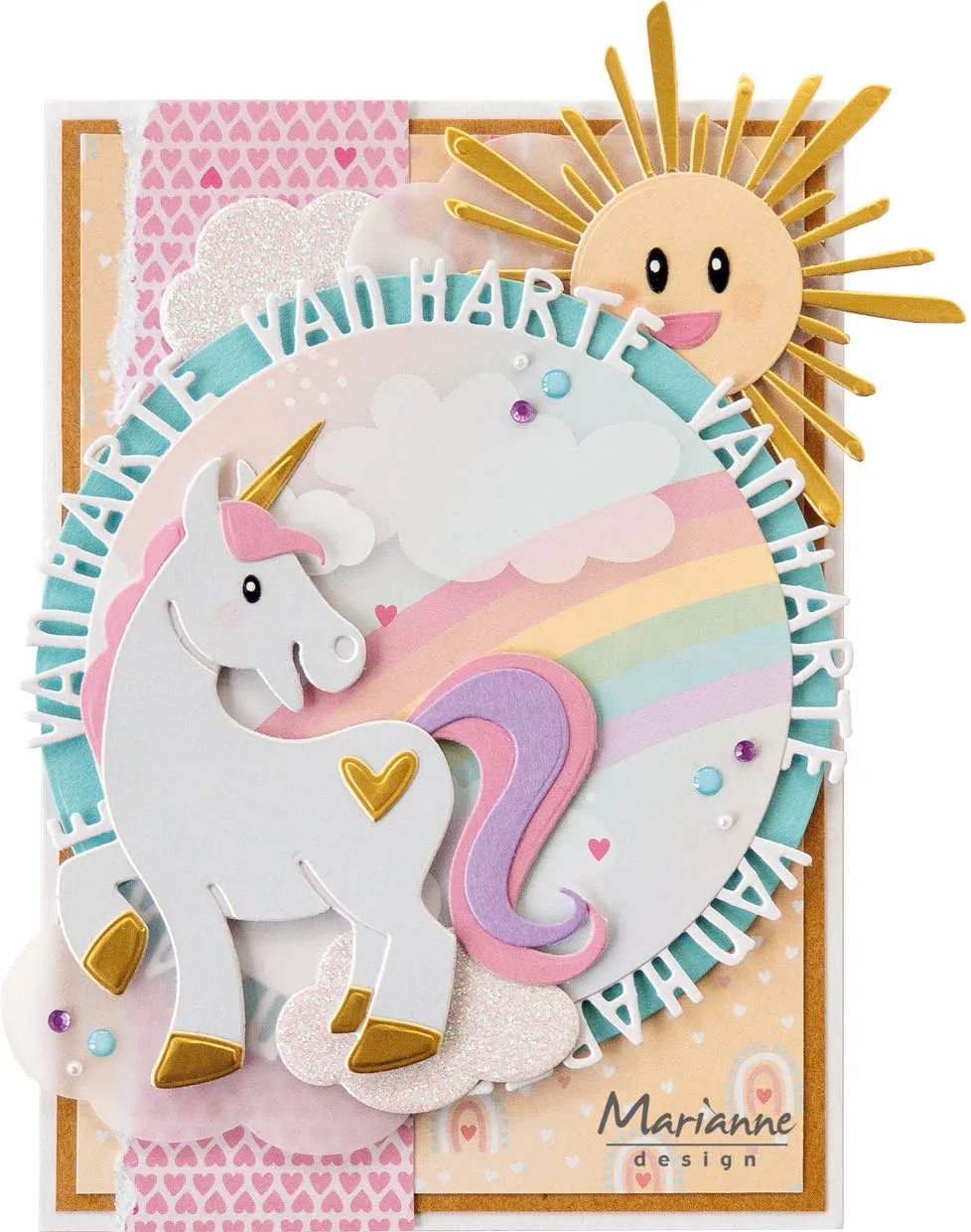 Marianne Design A4 Cutting Sheet - Eline's Pastel Rainbow Backgrounds