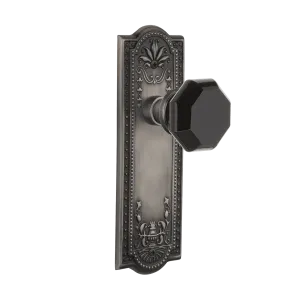 Meadows Long Plate with Black Waldorf Knob in Antique Pewter