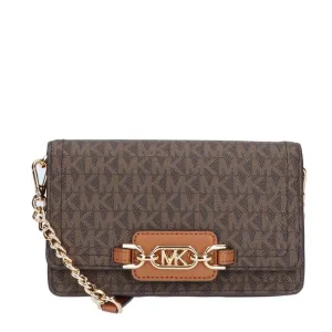 Michael Kors Heather Phone Chain Crossbody Bag In Brown