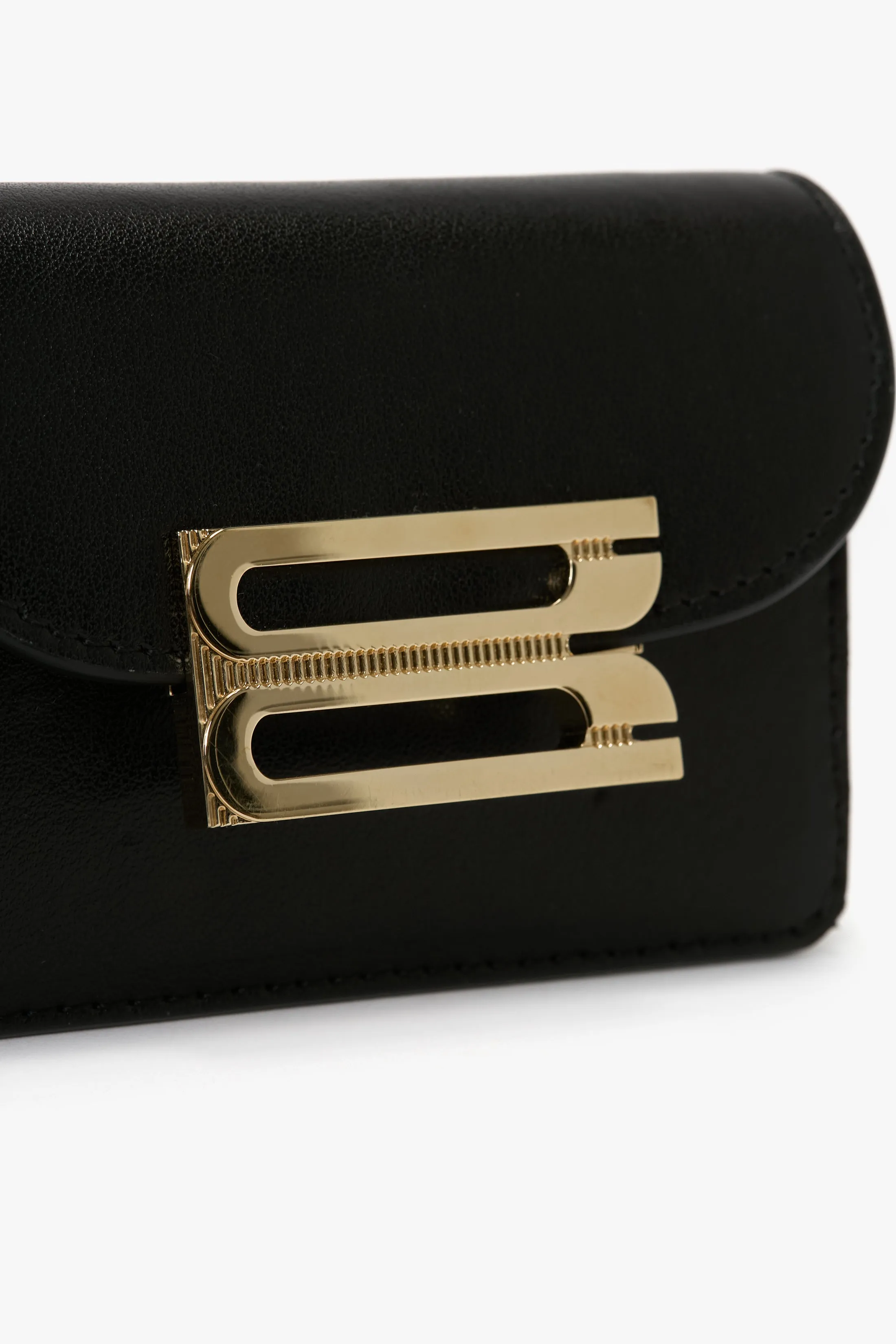 Micro Dorian Bag With Chain Strap In Black Smooth Leather