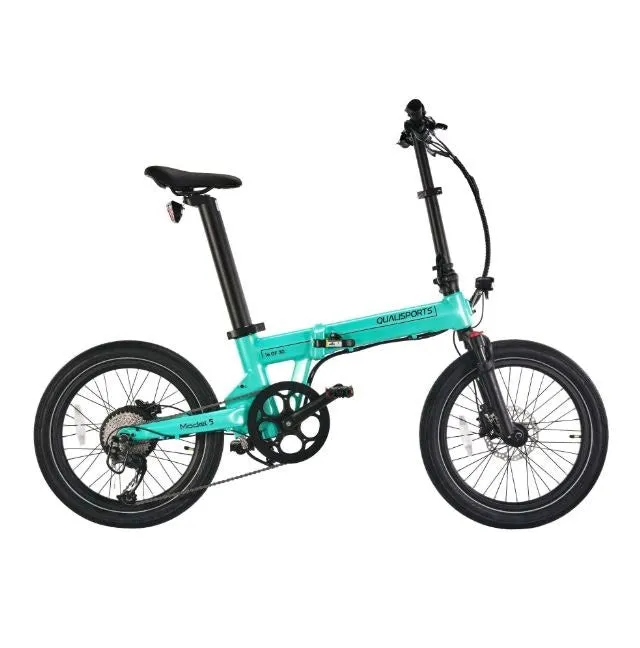 Model 5 by Qualisports 500w 48v 9sp Dual Battery Foldable Electric Bike