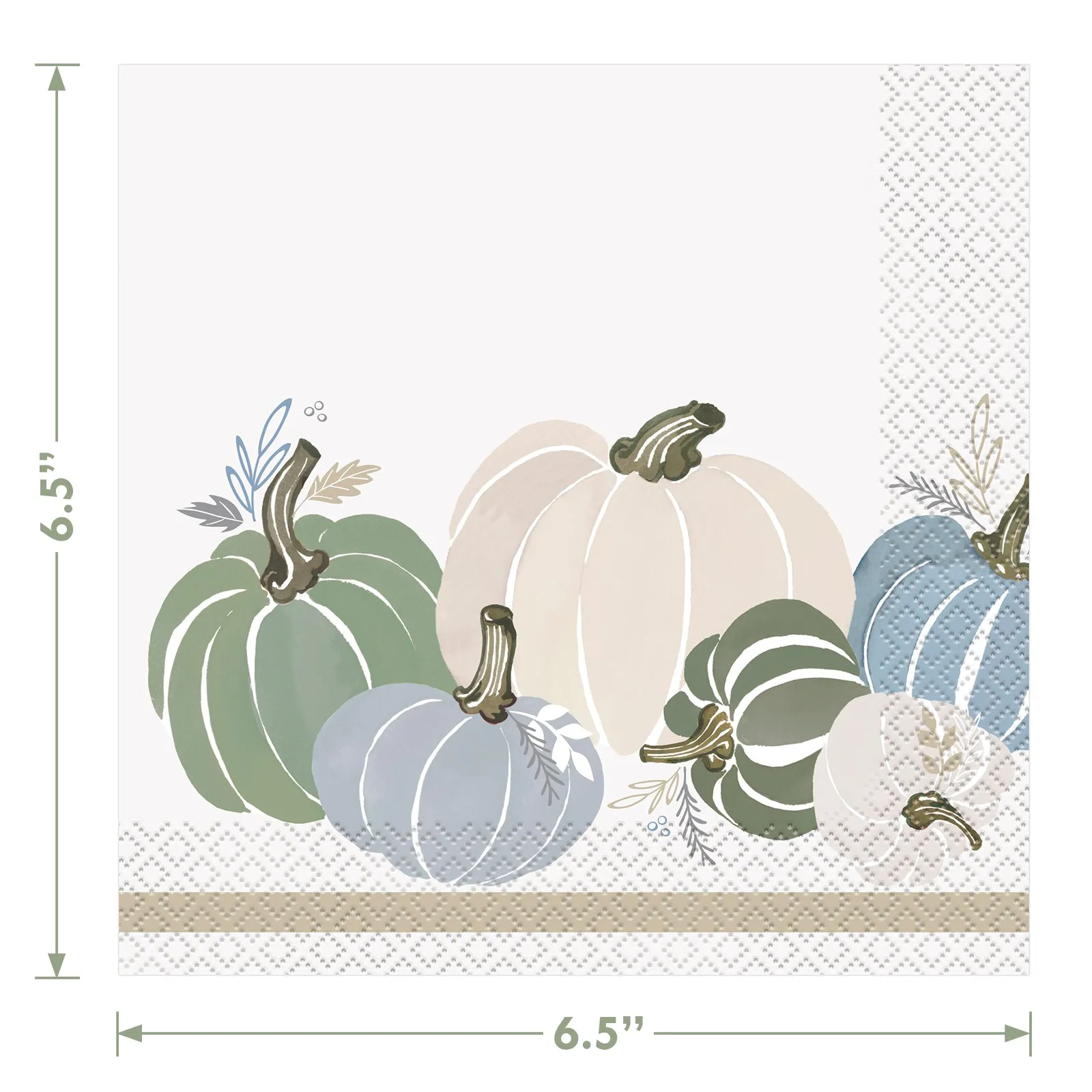 Modern Pastel Pumpkin Paper Dinner and Lunch Napkins For Fall Parties and Thanksgiving (Serves 16)