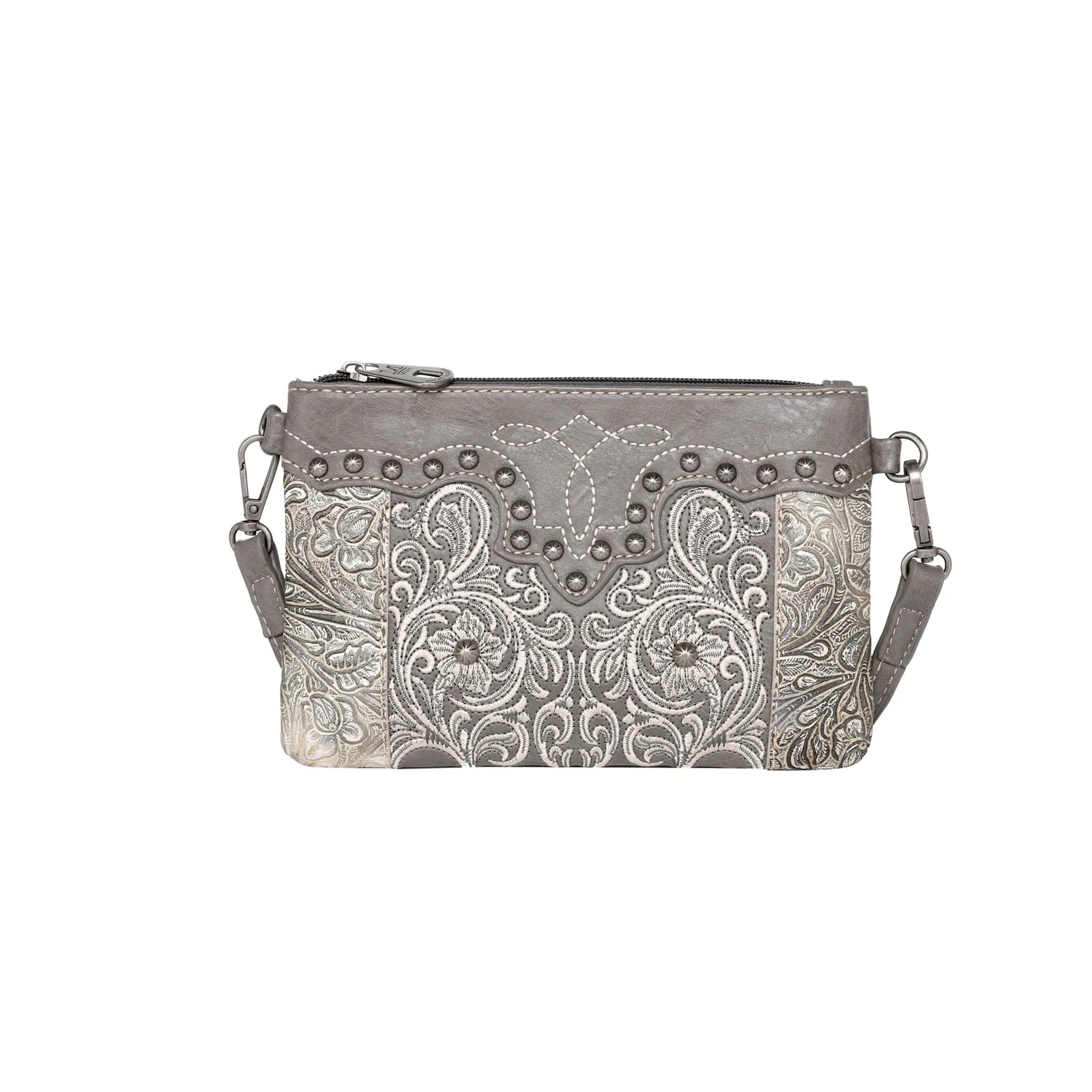 Montana West Floral Embroidered Crossbody Clutch