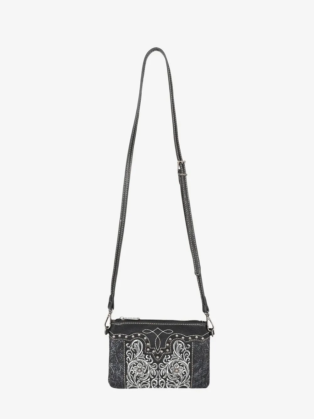 Montana West Floral Embroidered Crossbody Clutch