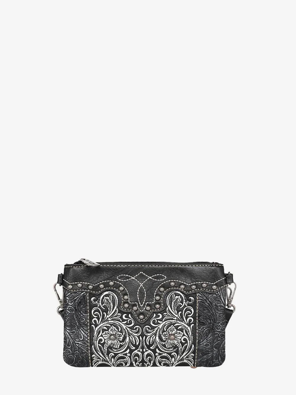 Montana West Floral Embroidered Crossbody Clutch