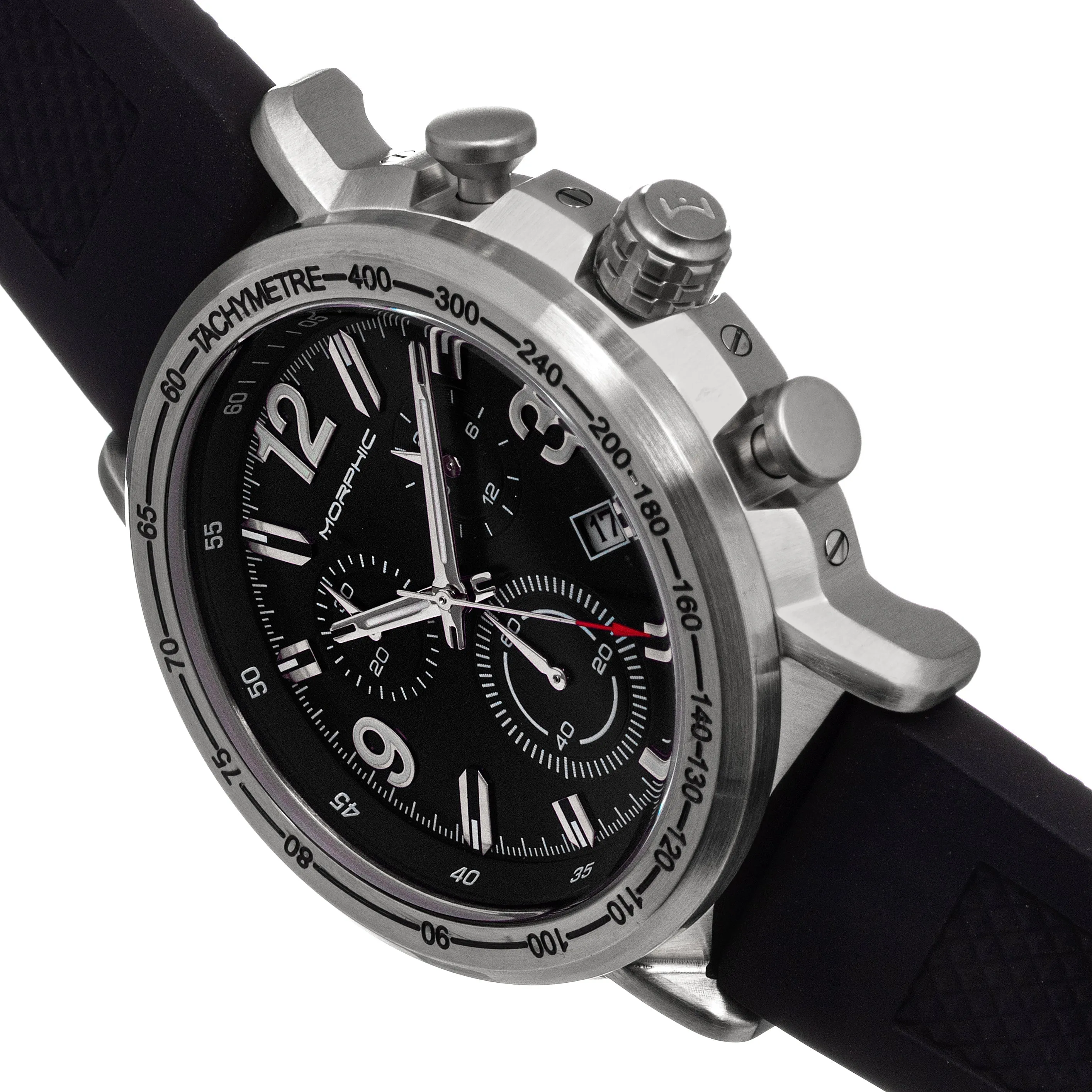 Morphic M93 Series Chronograph Strap Watch w/Date - Silver/Black